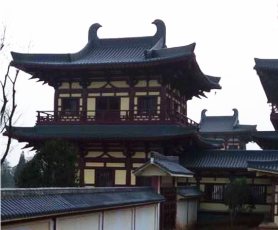 筒瓦鋪蓋仿古建築